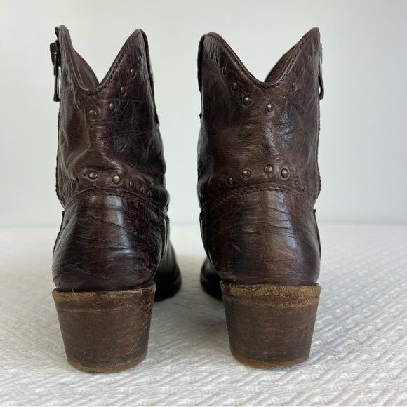 Gardenia Copenhagen Distressed Leather Cowboy Ankle Boots - Boho Chic sz 40 / 9 - Picture 5 of 13